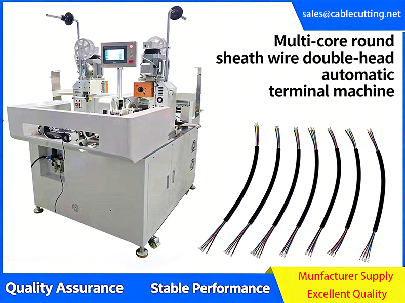 Machine à sertir les bornes à double tête entièrement automatique pour câbles gainés multiconducteurs JW-17T