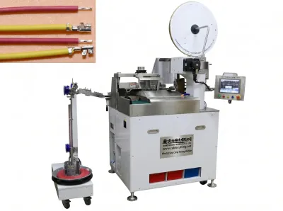 Machine Automatique de Coupe, Dénudage, Sertissage et Étamage de Fil 501S - Machine automatique de sertissage de cosses