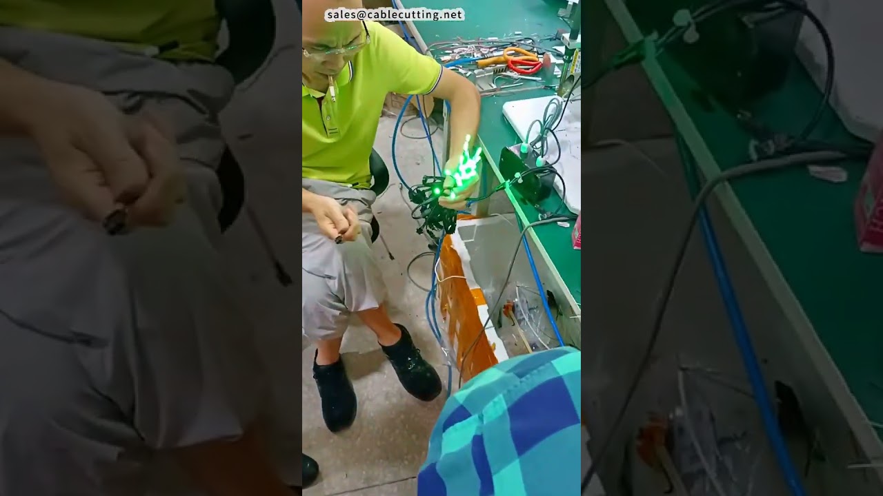 Démonstration de machine à souder semi-automatique pour tests de lampes LED