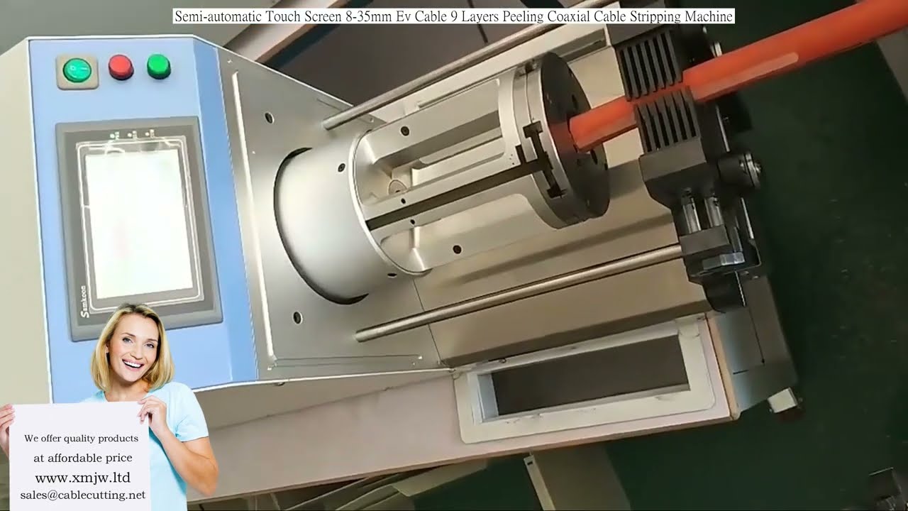 Machine à dénuder semi-automatique à écran tactile pour câbles EV 8-35mm et coaxiaux 9 couches