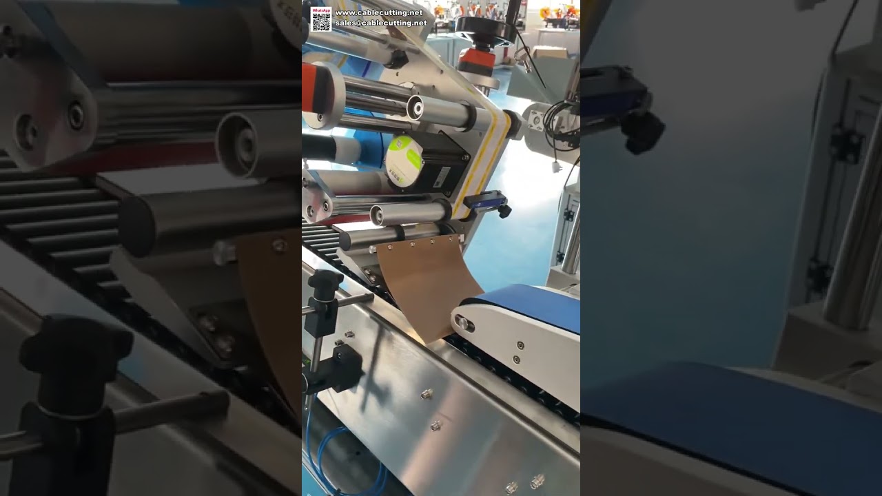 Machine d'étiquetage horizontale automatique pour bouteilles rondes - Applicateur d'autocollants pour ampoules et flacons