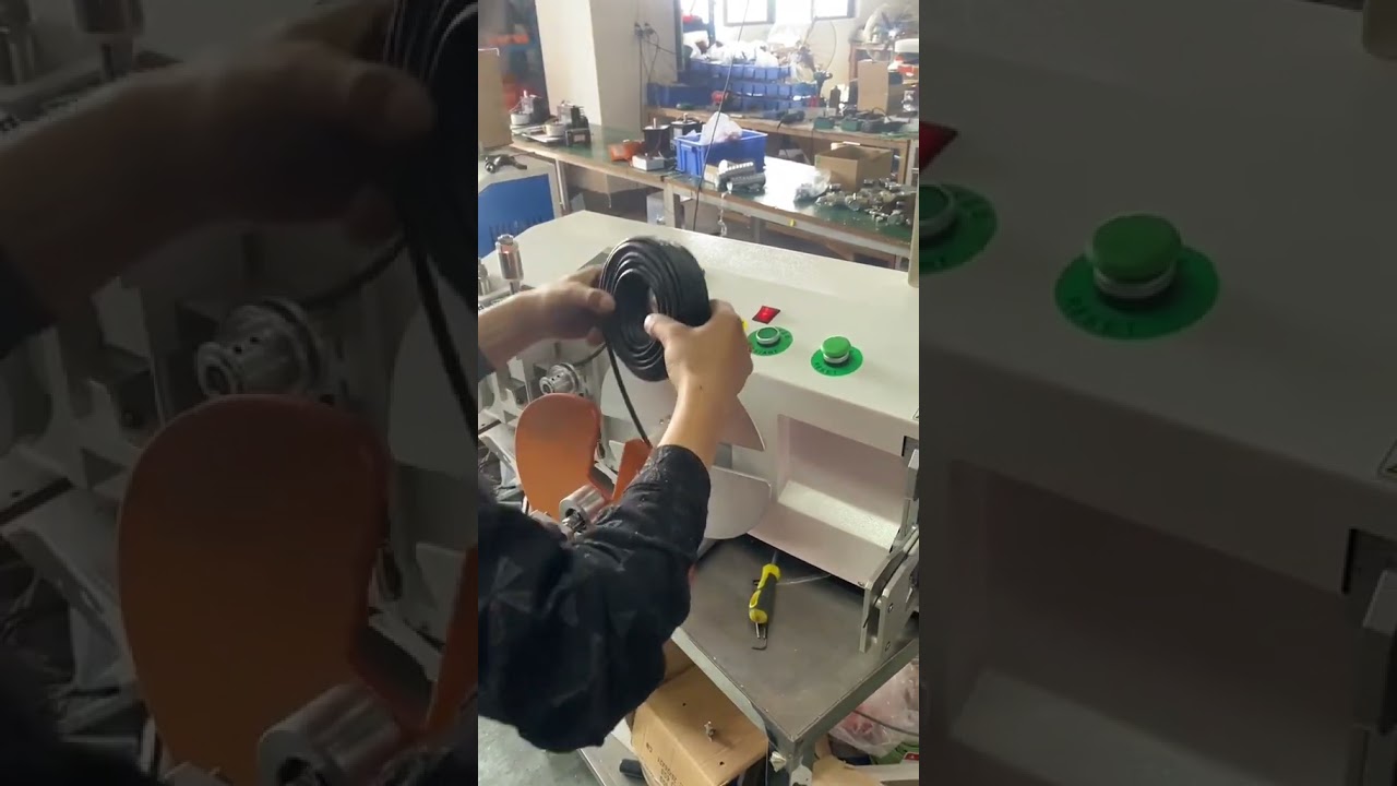 Machine de bobinage et dosage précise avec ligature et coupe automatiques pour câbles réseau et d'alimentation
