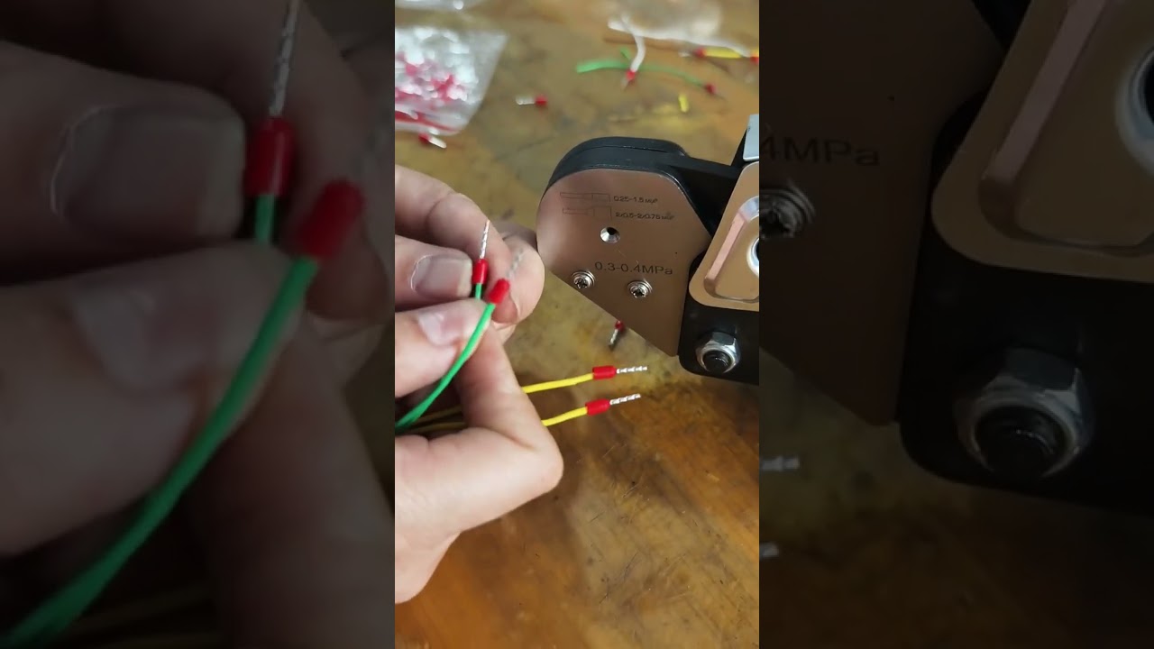 Pneumatic Crimping Machine for Tube Terminals with Positioning Device