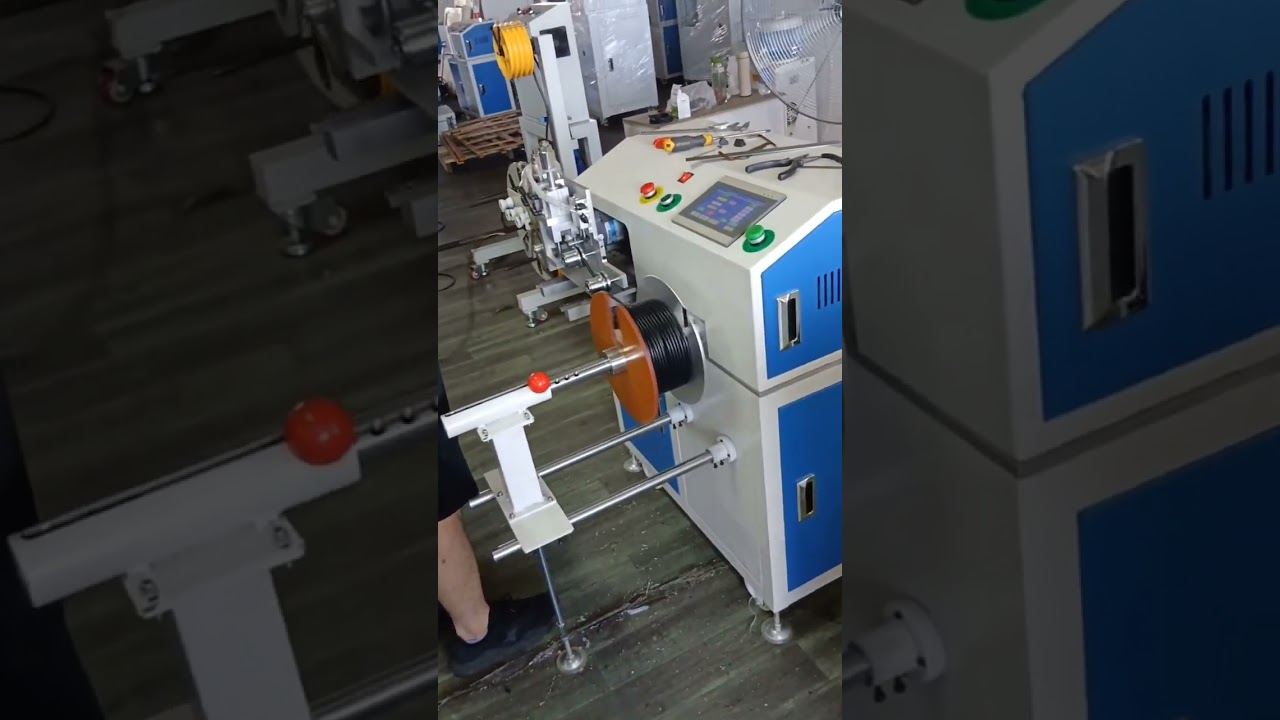 Machine de câble électrique : comptage, déplacement, coupe, enroulement et bobinage automatisés #usine #machine