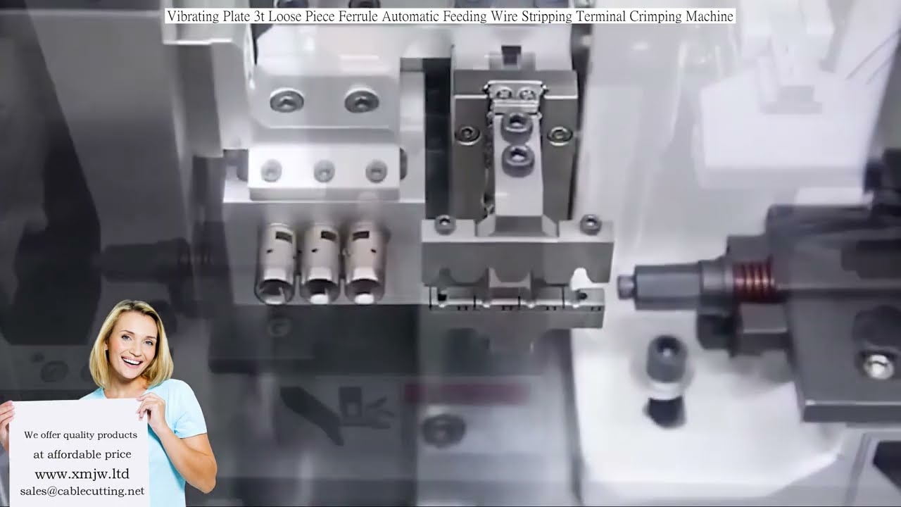 Machine de sertissage automatique à plaque vibrante 3t pour ferrules en vrac - Alimentation, dénudage et sertissage