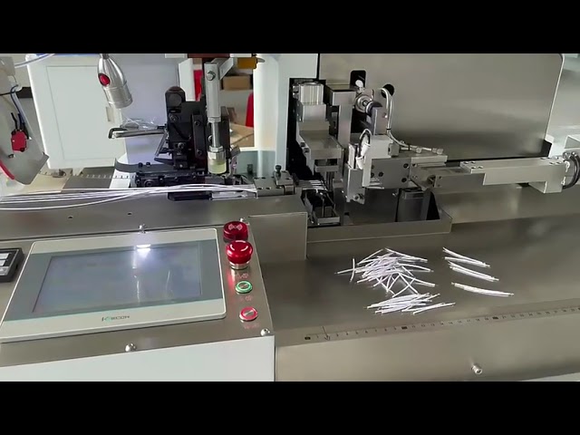 Machine entièrement automatique à double tête pour coupe, dénudage et étamage par trempage des fils